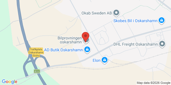 Karta för AB Svensk Bilprovning Oskarshamn