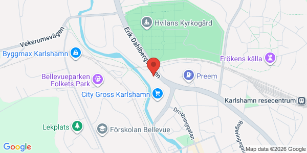 Karta för Besikta Bilprovning - Karlshamn