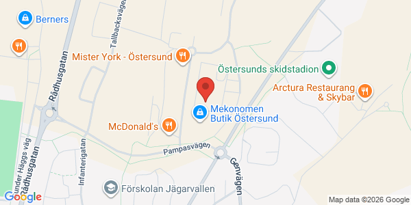 Karta för AB Svensk Bilprovning Östersund