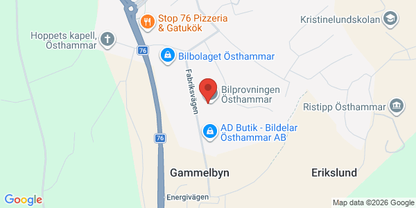 Karta för AB Svensk Bilprovning Östhammar