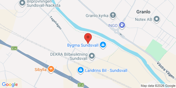 Karta för Besikta Bilprovning - Sundsvall