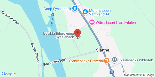 Karta för Besikta Bilprovning - Sysslebäck