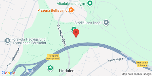 Karta för Bilprovningen - Älta