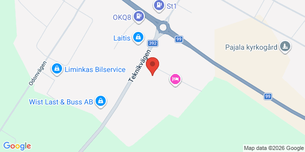 Karta för AB Svensk Bilprovning Pajala