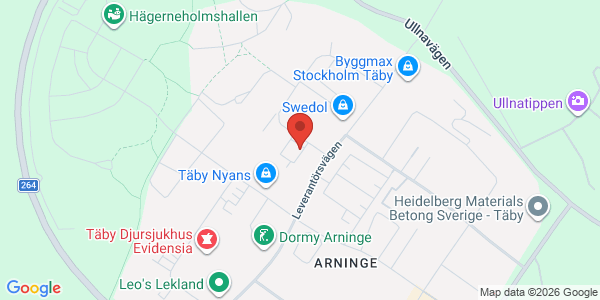 Karta för Bilprovningen - Täby
