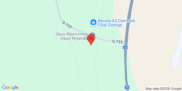 Karta för Opus Bilprovning - Växjö
