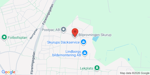 Karta för AB Svensk Bilprovning Skurup