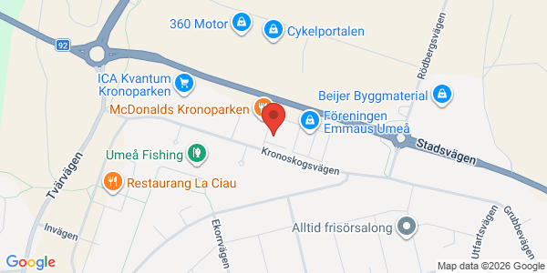 Karta för Carspect Umeå Kronoparken
