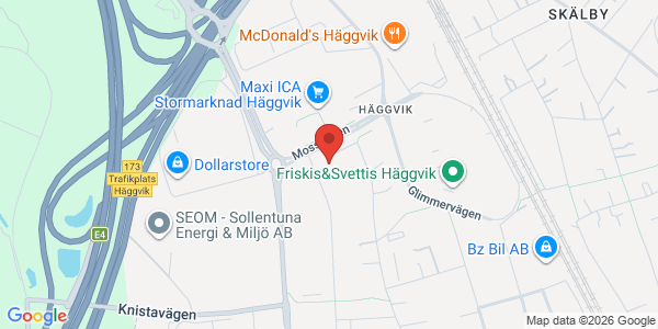 Karta för AB Svensk Bilprovning Sollentuna