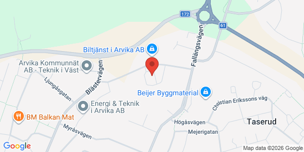 Karta för AB Svensk Bilprovning Arvika