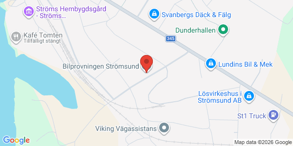 Karta för AB Svensk Bilprovning Strömsund