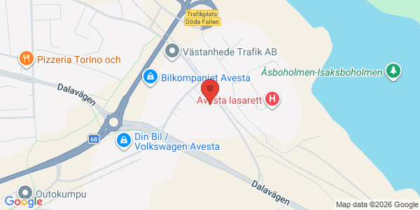 Karta för AB Svensk Bilprovning Avesta